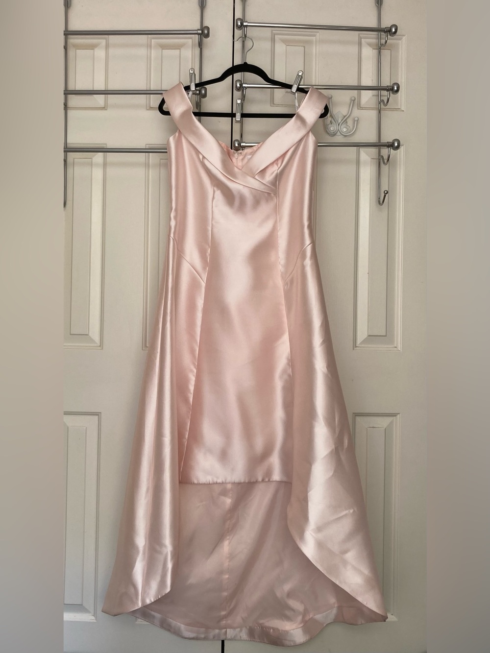 Calvin Klein Blush Pink High-Low Satin Dress